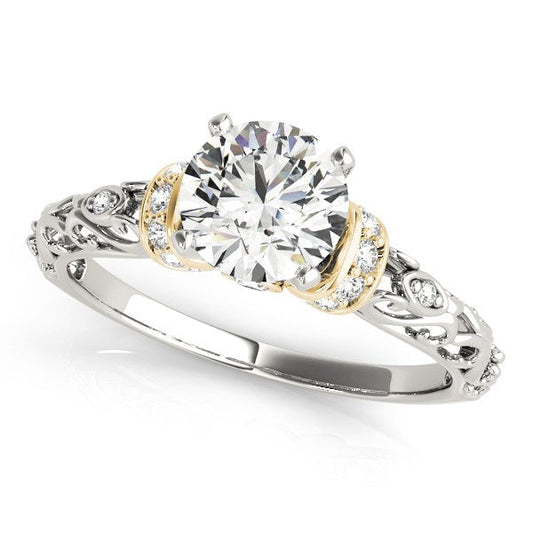 engagement rings yellow and white gold