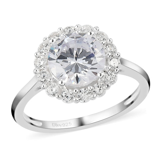 CLEARANCE! (Save $80 off Orig. 119.99) Simulated Diamond Halo Ring in Sterling Silver