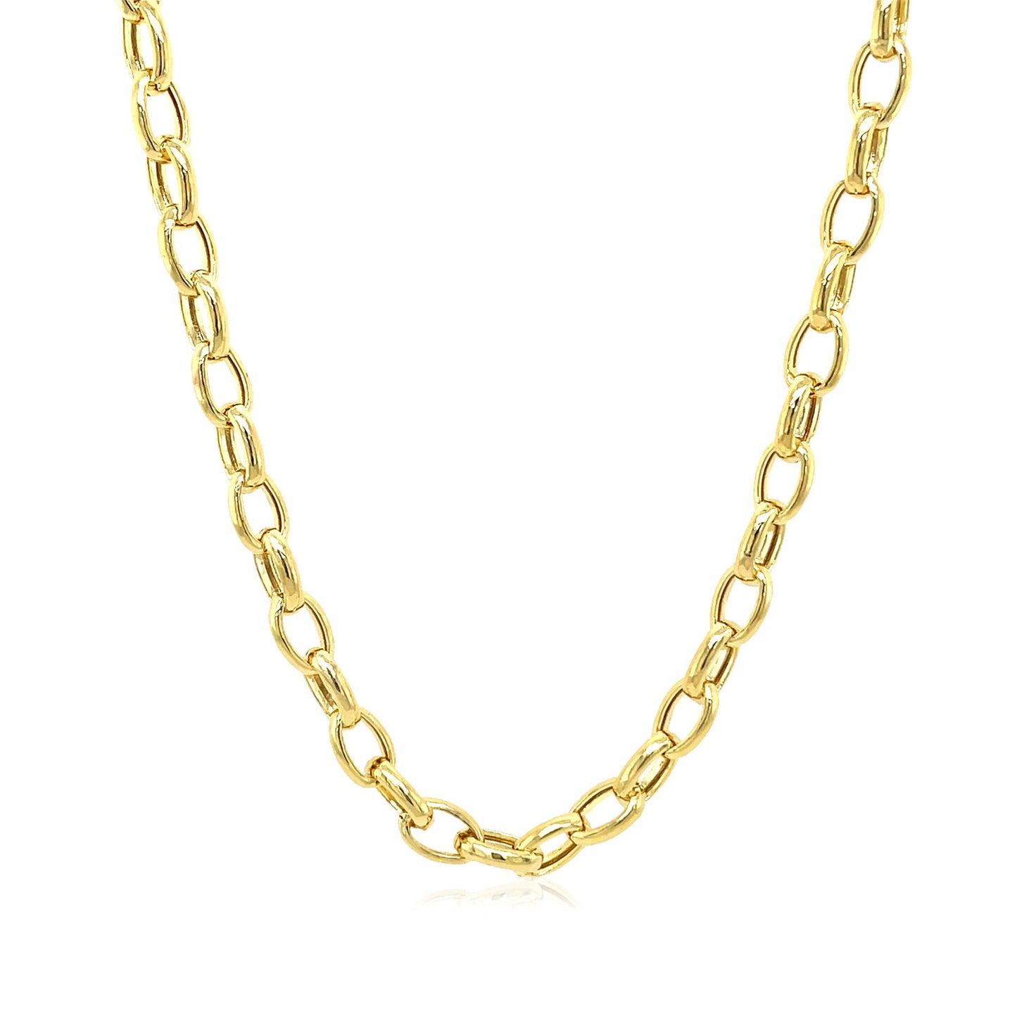 4.6mm 14k Yellow Gold Oval Rolo Chain