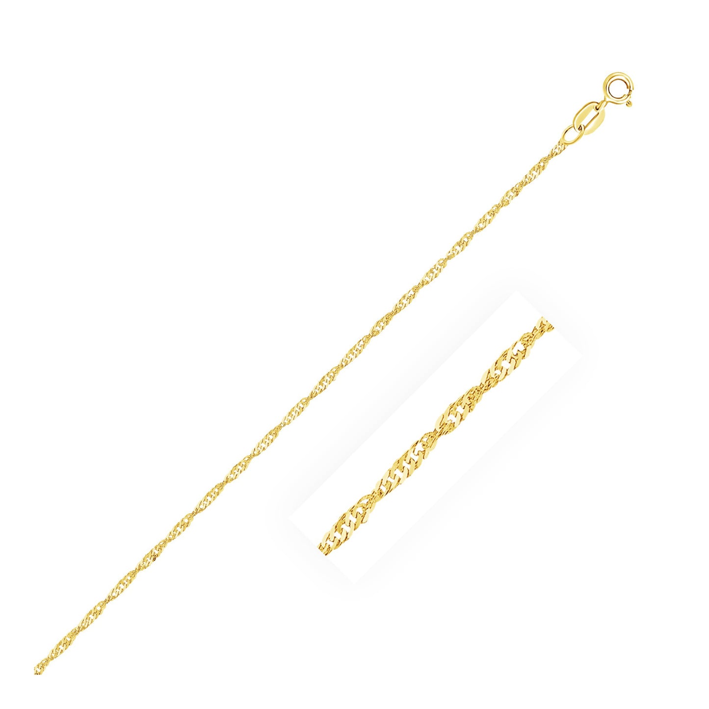 14k Yellow Gold Singapore Anklet 1.5mm