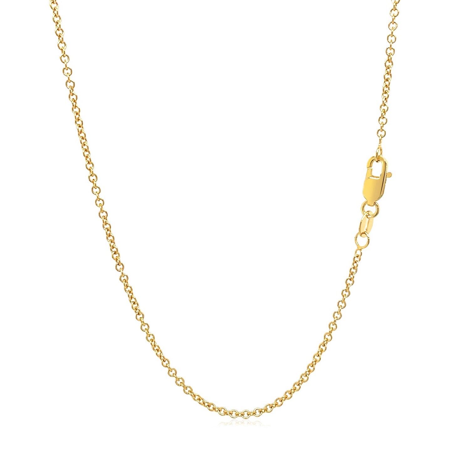 14k Yellow Gold Round Cable Link Chain 1.5mm