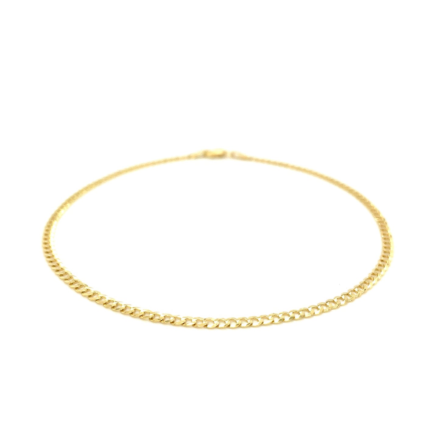 2.5mm 14k Yellow Gold Curb Link Anklet