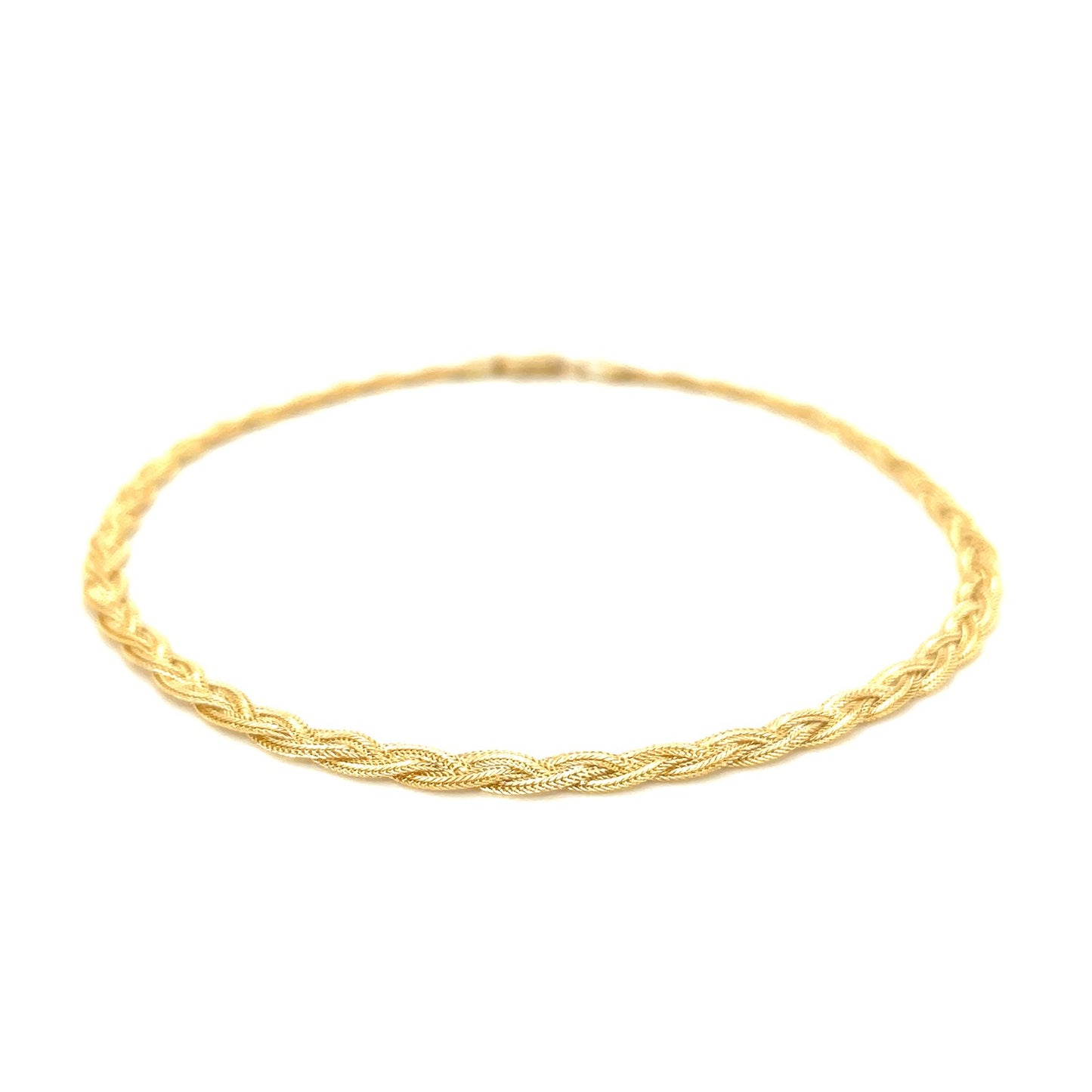 3.5mm 14k Yellow Gold Braided Bracelet