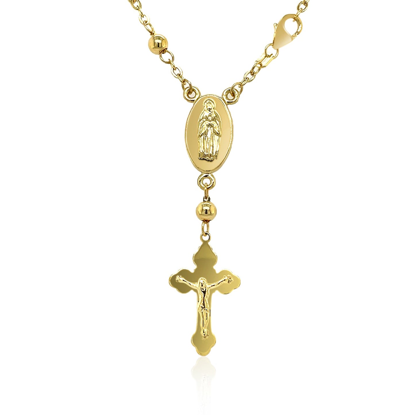 14k Tri-Color  Gold Rosary Style Bracelet