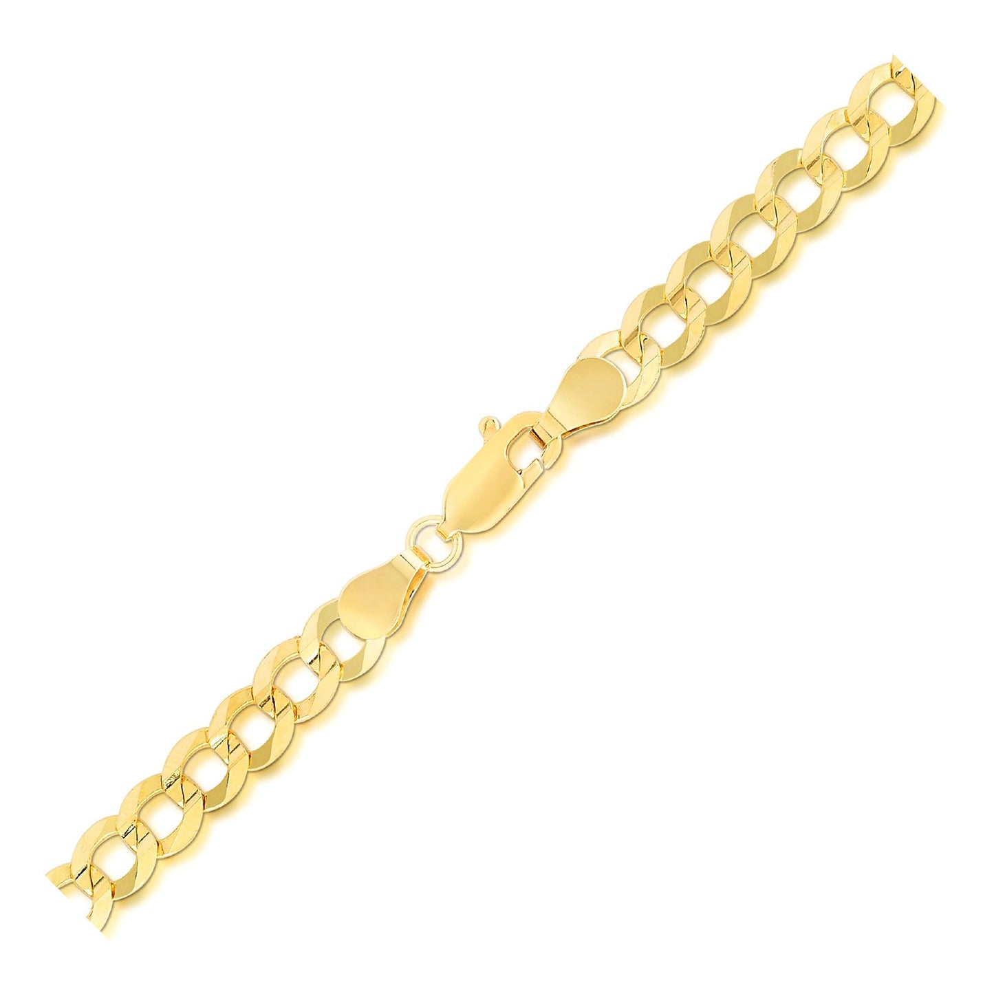 5.7mm 14k Yellow Gold Solid Curb Bracelet