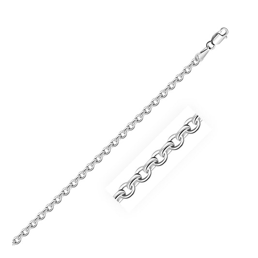 3.1mm 14k White Gold Diamond Cut Cable Link Chain