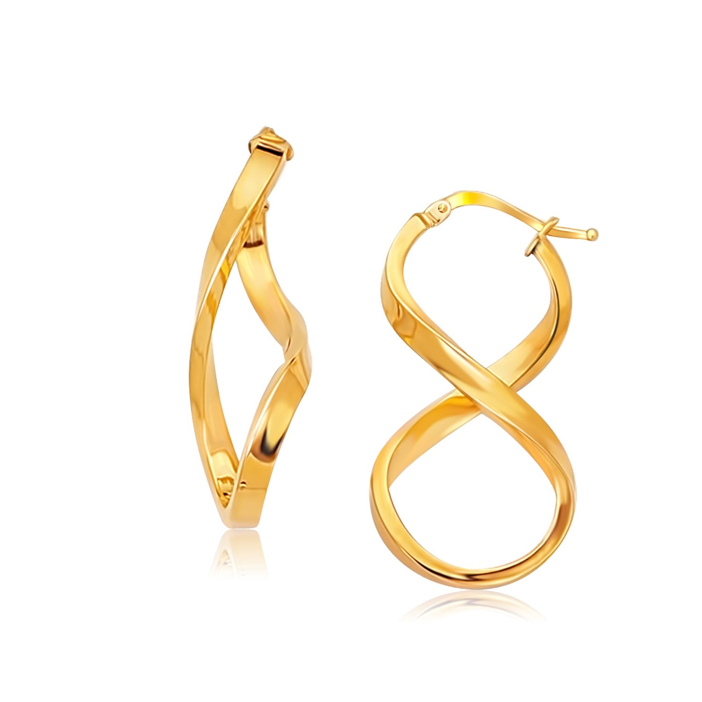 14k Yellow Gold Polished Infinity Shape Drop Earrings