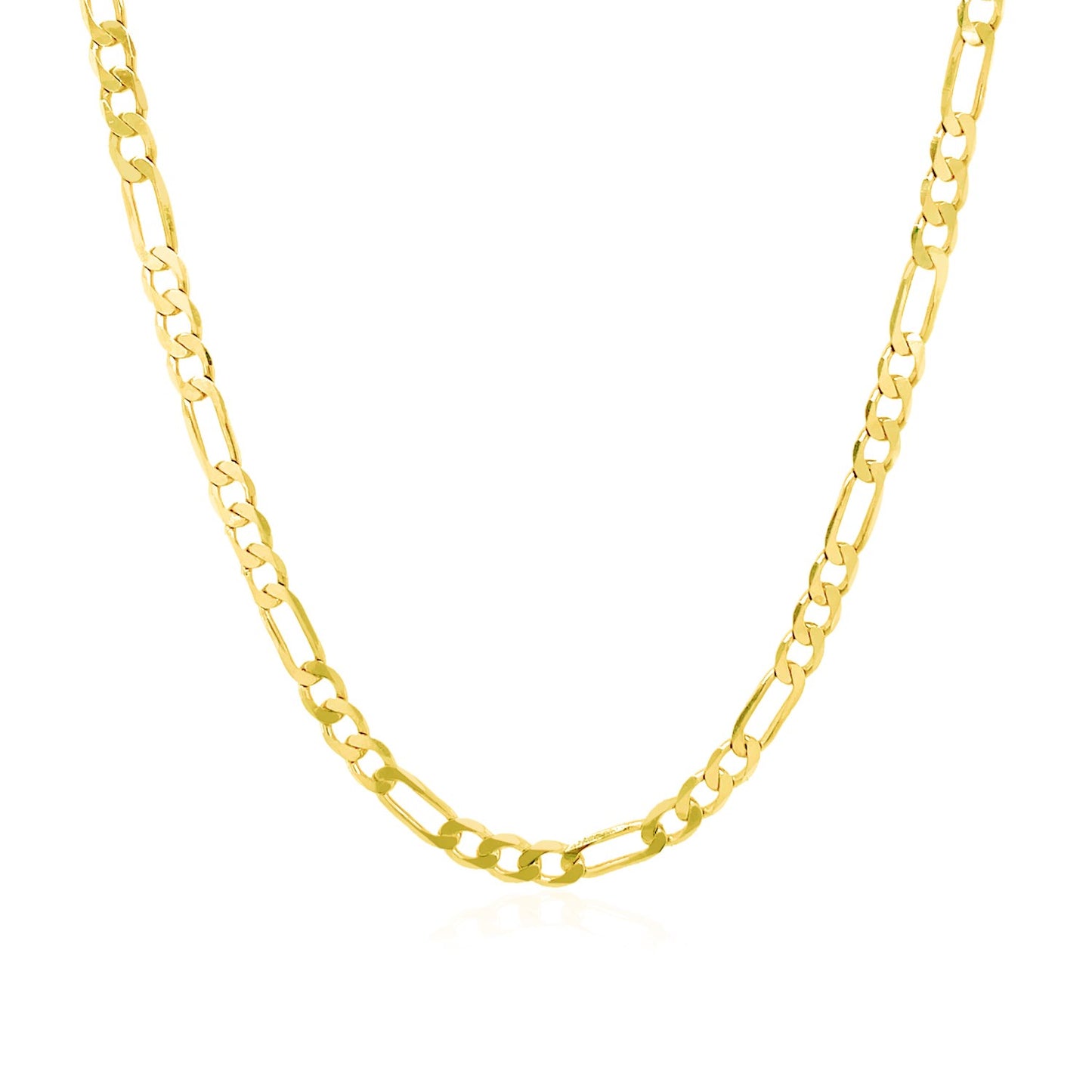 3.1mm 14k Yellow Gold Solid Figaro Chain