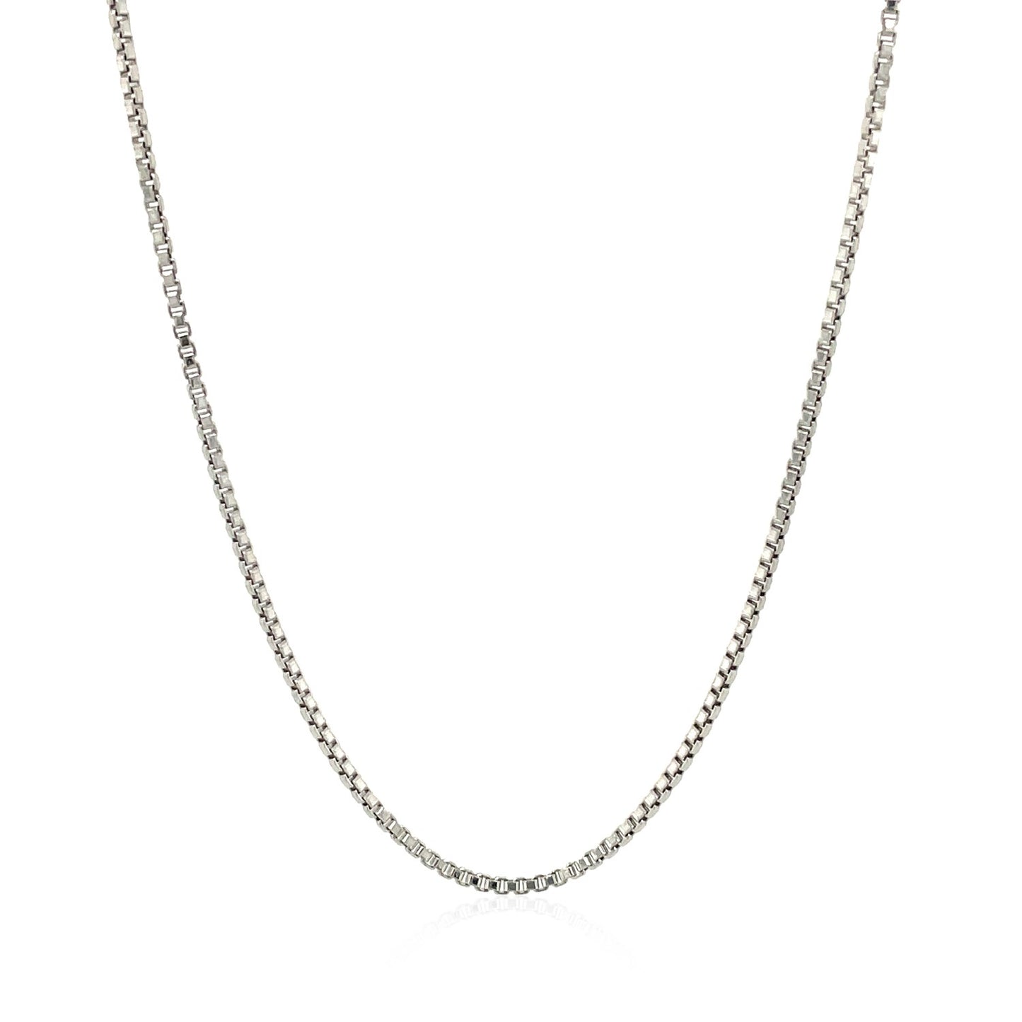 Sterling Silver Rhodium Plated Box Chain 1.3mm