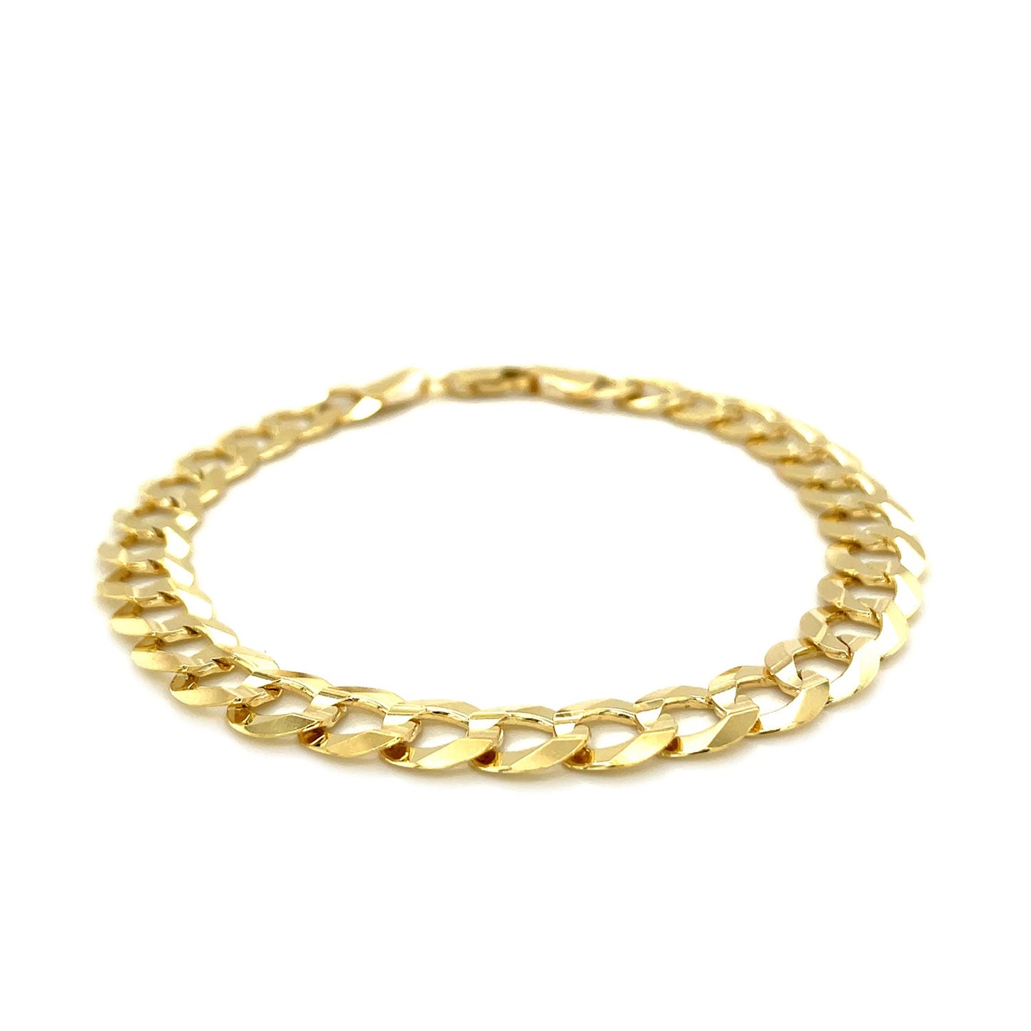 8.2mm 14k Yellow Gold Solid Curb Bracelet
