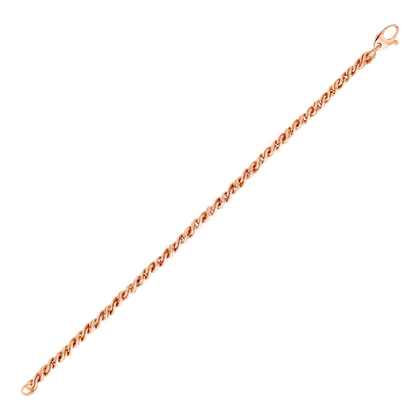 14k Rose Gold 7 1/2 inch Braid Link Bracelet