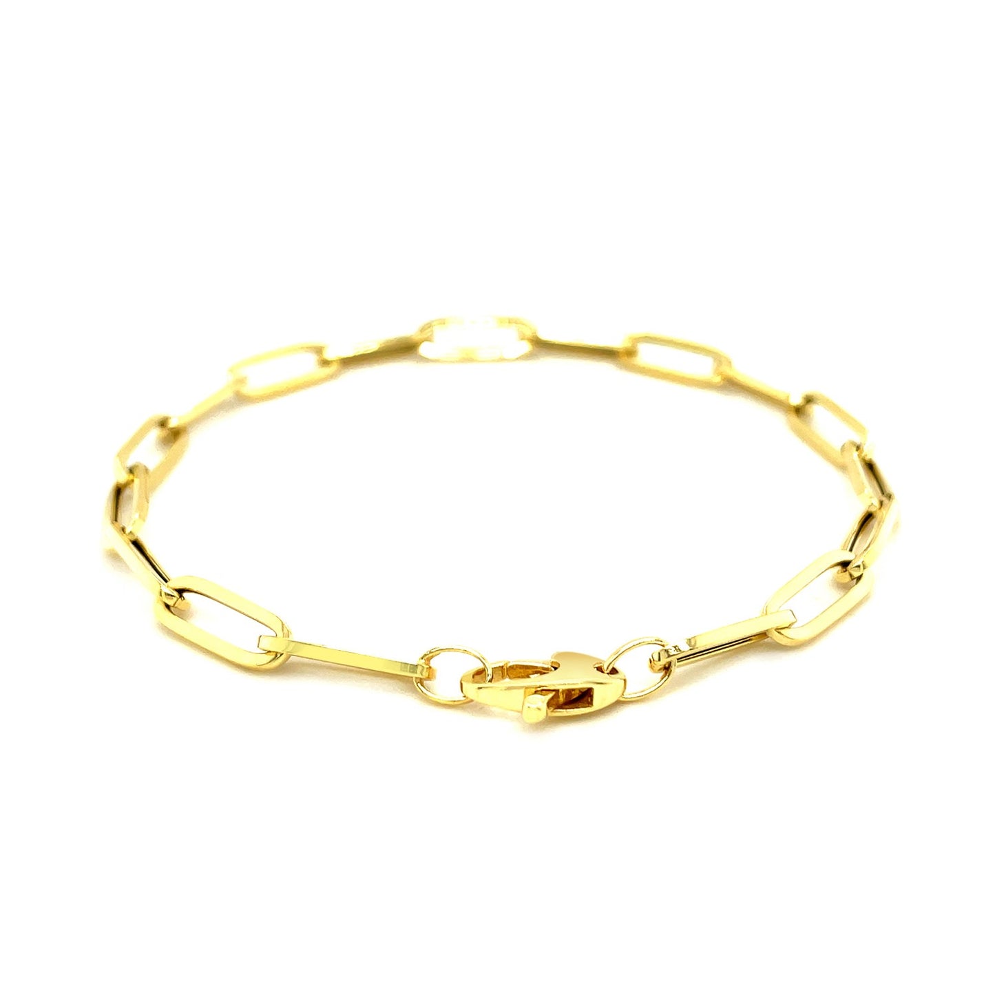 14K Yellow Gold Bold Paperclip Chain Bracelet