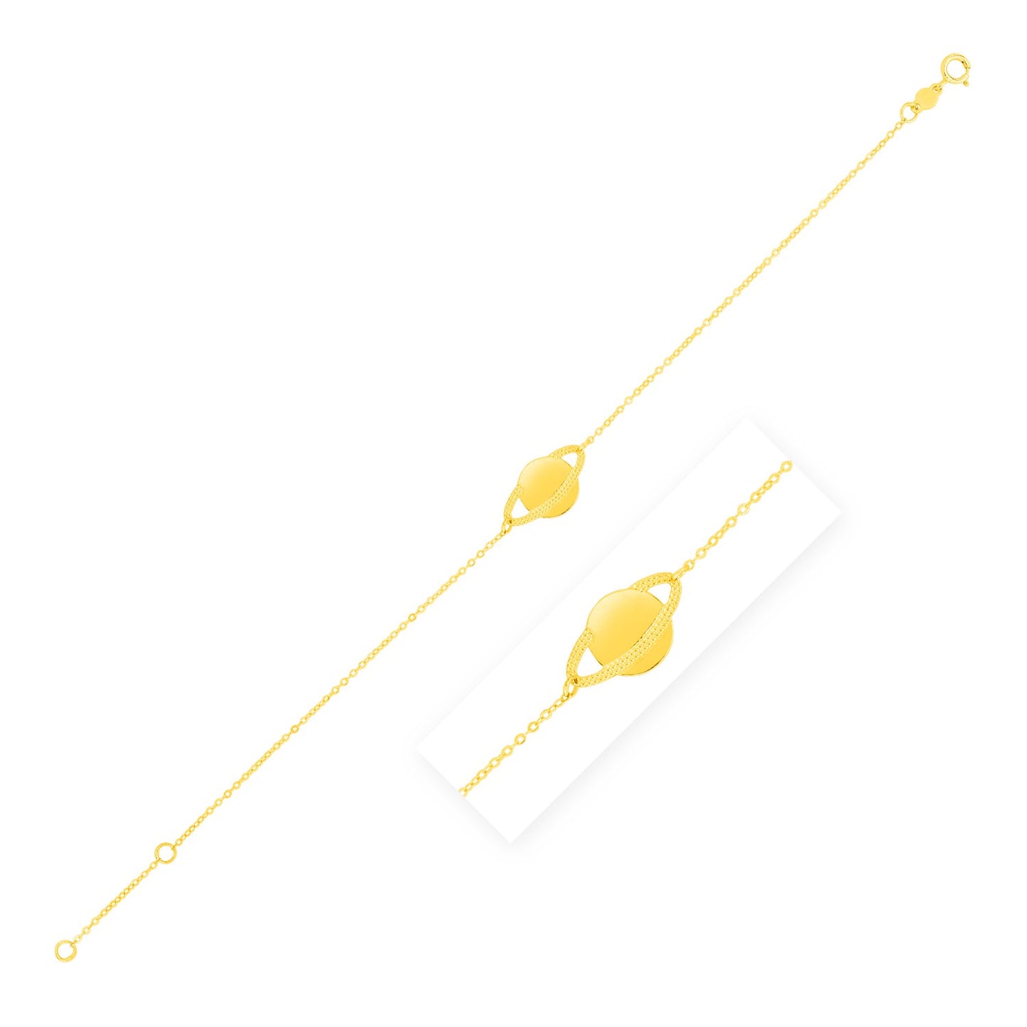 14K Yellow Gold Saturn Bracelet