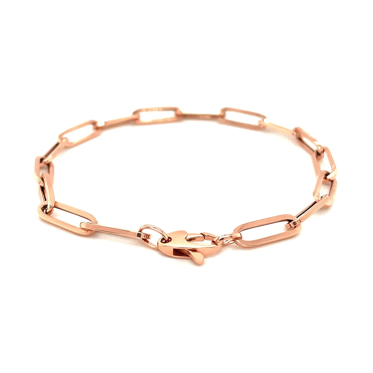 14K Rose Gold Extra Wide Paperclip Chain Bracelet
