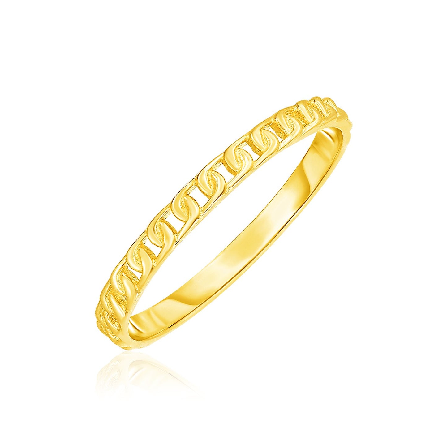 14k Yellow Gold Ring with Bead Texture