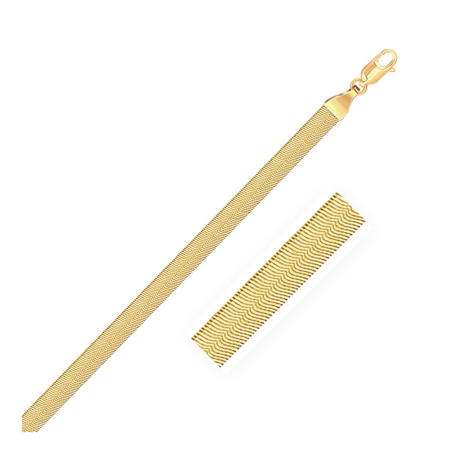4.0mm 14k Yellow Gold Super Flex Herringbone Bracelet