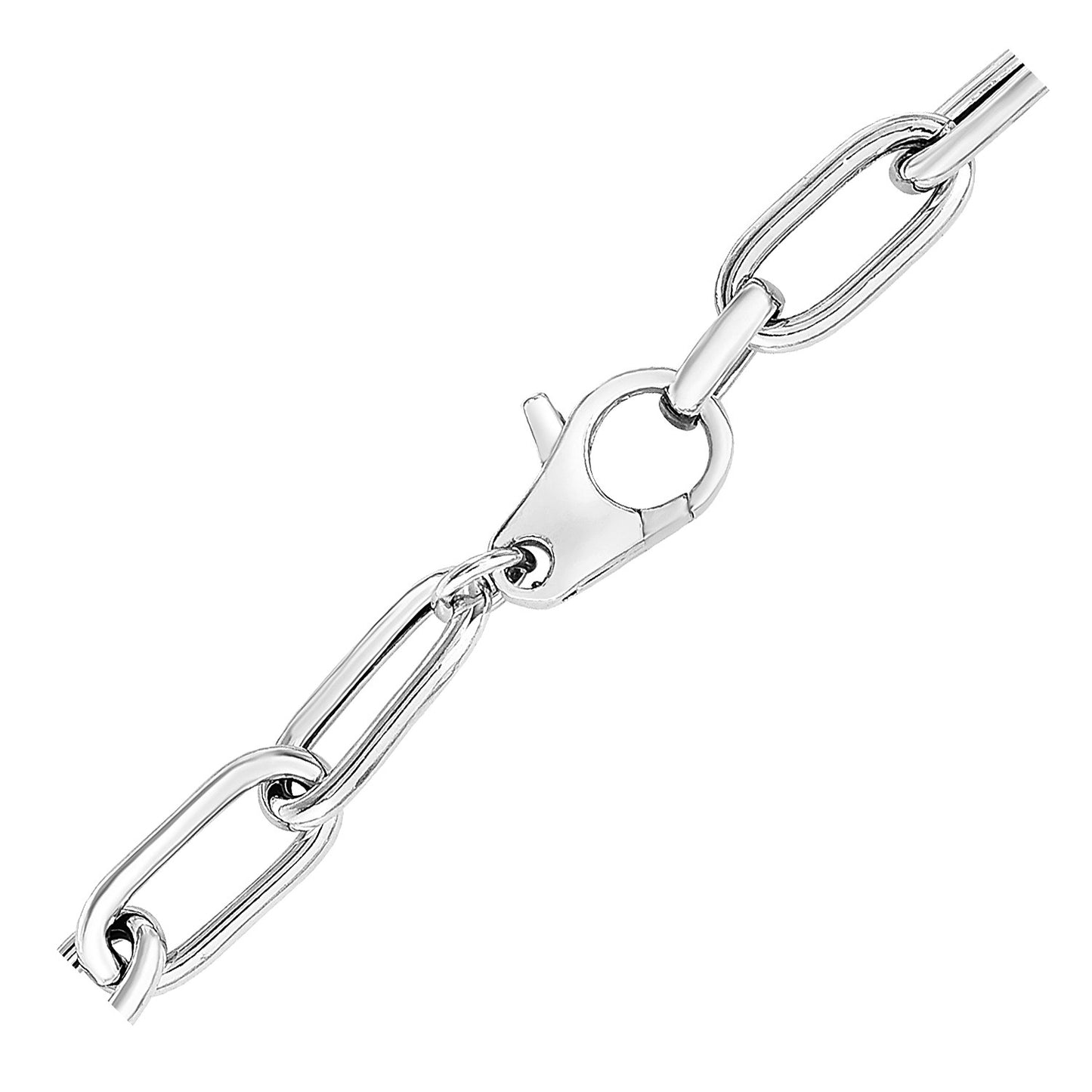 Sterling Silver Wide Paperclip Chain Bracelet