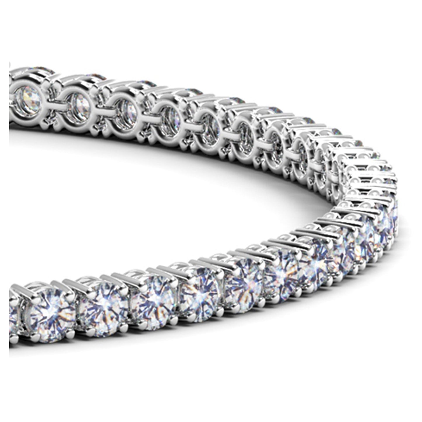 14k White Gold Round Diamond Tennis Bracelet (5 cttw)