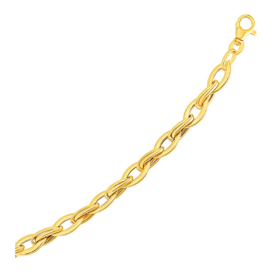 Marquise Link Bracelet in 14k Yellow Gold