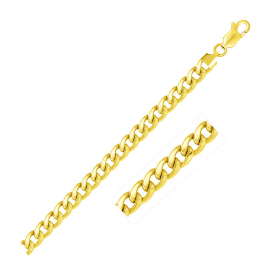 6.7mm 10k Yellow Gold Light Miami Cuban Bracelet
