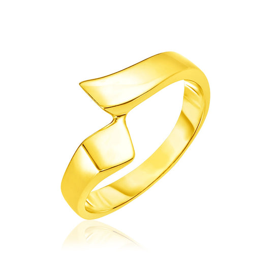 14k Yellow Gold Polished Crossover Style Ring
