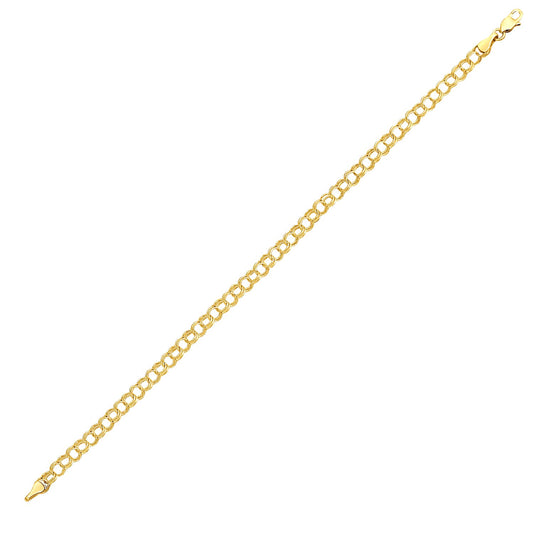 Round Link Charm Bracelet in 10k Yellow Gold