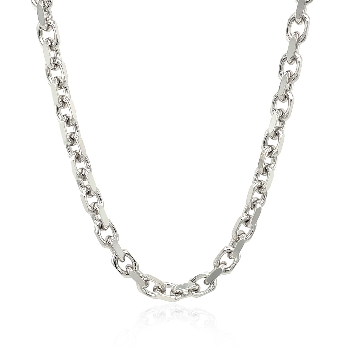Sterling Silver Rhodium Plated Anchor Chain (4.5 mm)