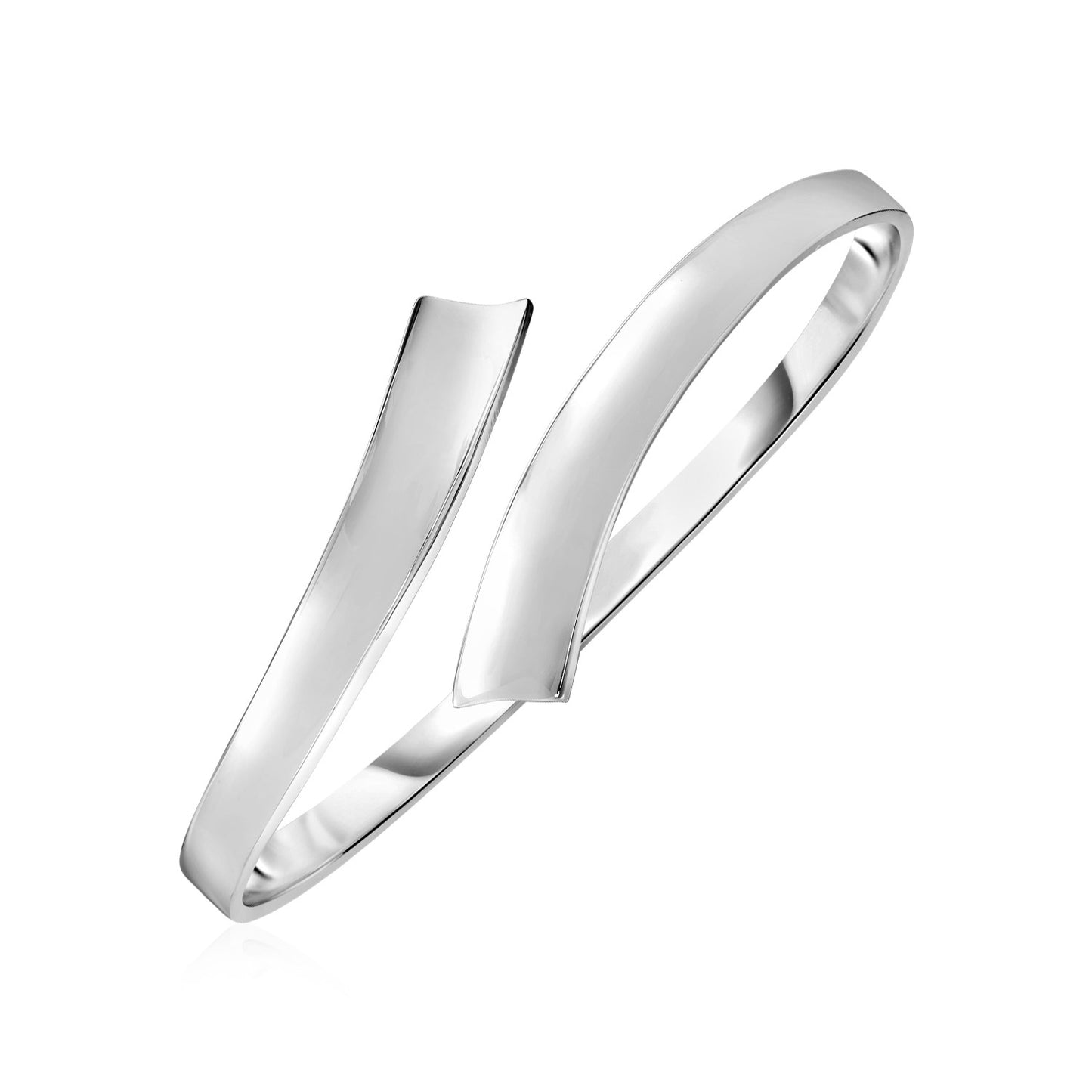 Shiny Bypass Style Bangle in Sterling Silver