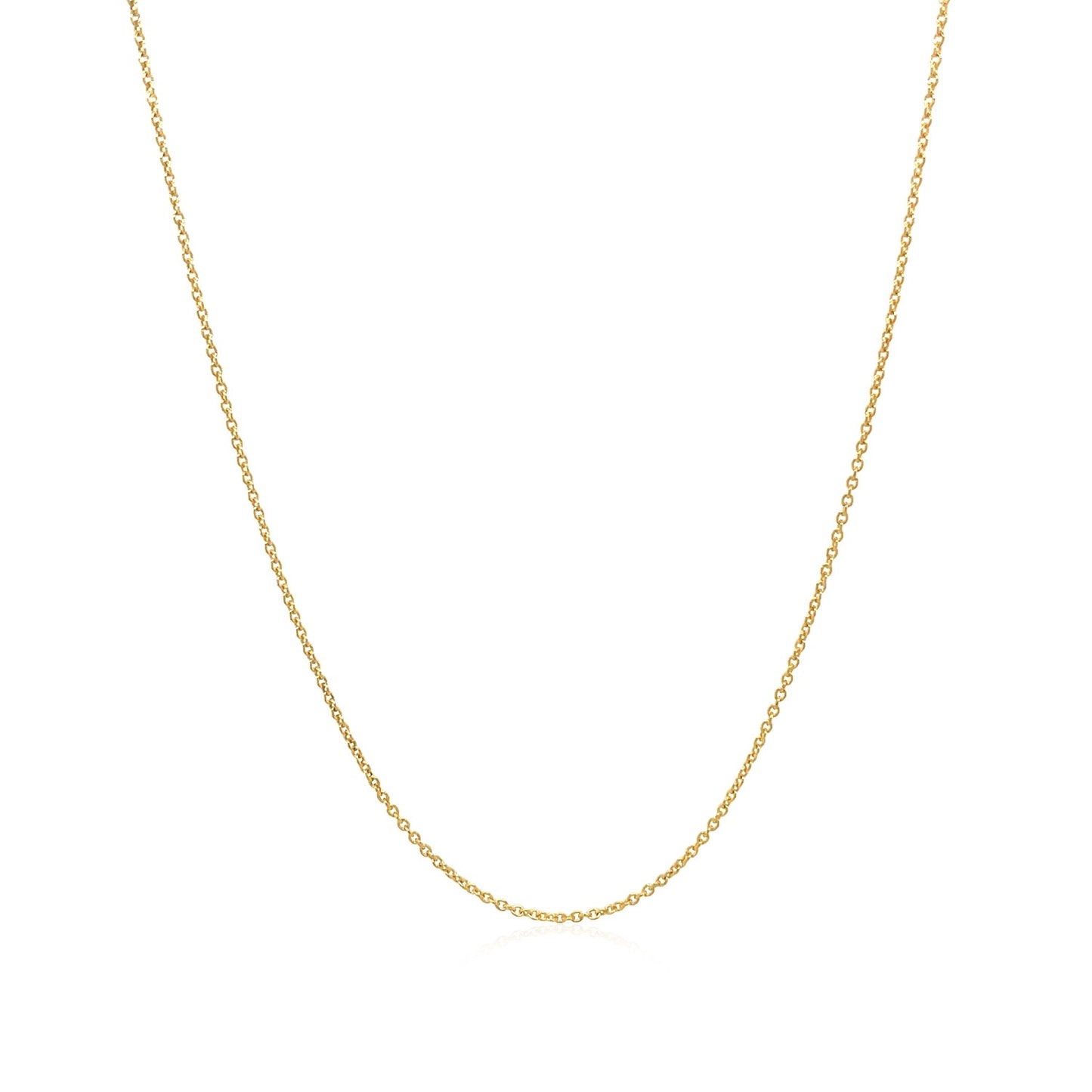 14k Yellow Gold Oval Cable Link Chain 0.6mm