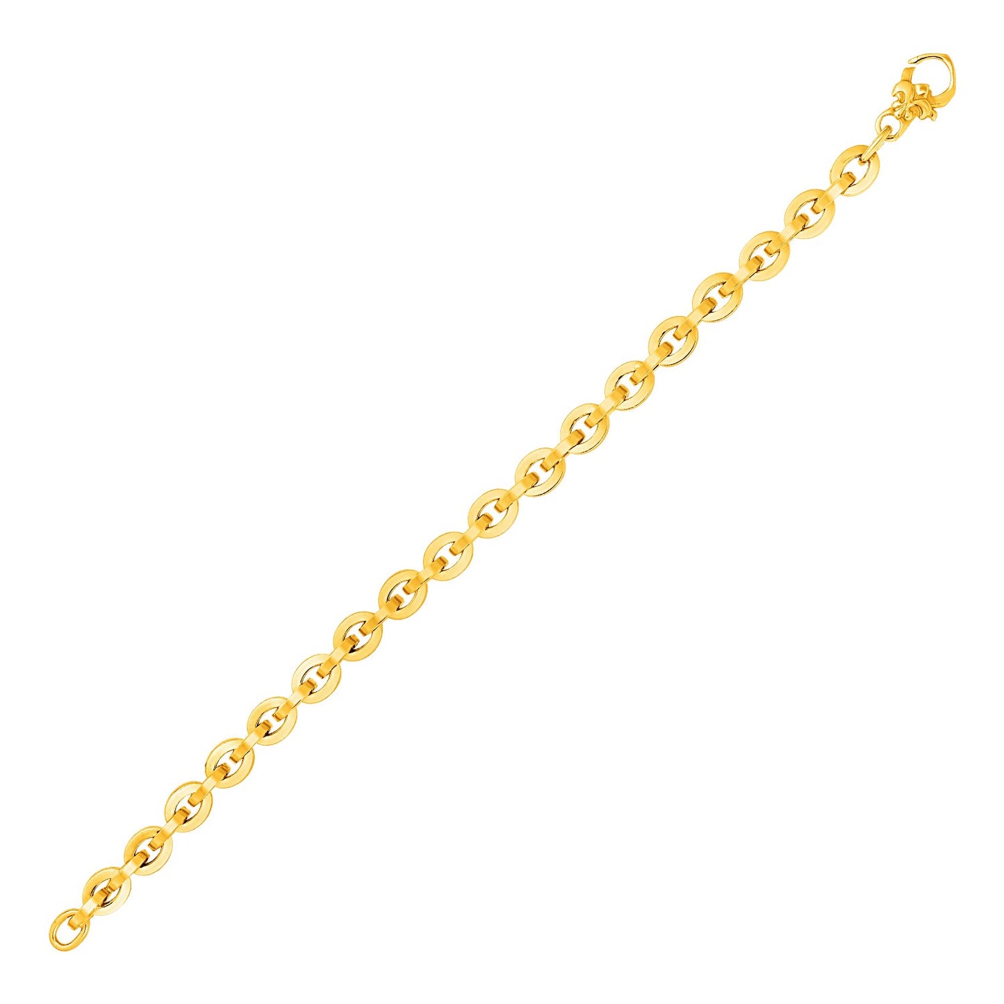 Shiny Oval Link Bracelet in 14k Yellow Gold