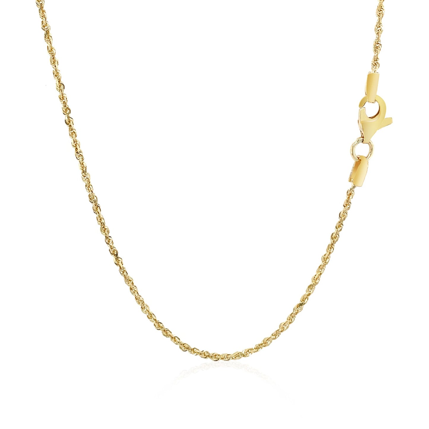10k Yellow Gold Solid Diamond Cut Rope Chain 1.25mm
