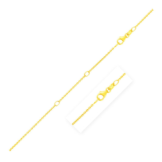 Double Extendable Diamond Cut Cable Chain in 14k Yellow Gold (1.2mm)