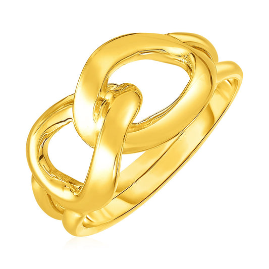 14k Yellow Gold Interlocking Links Ring