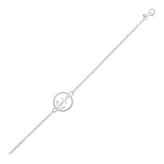 Sterling Silver Bracelet with Anchor